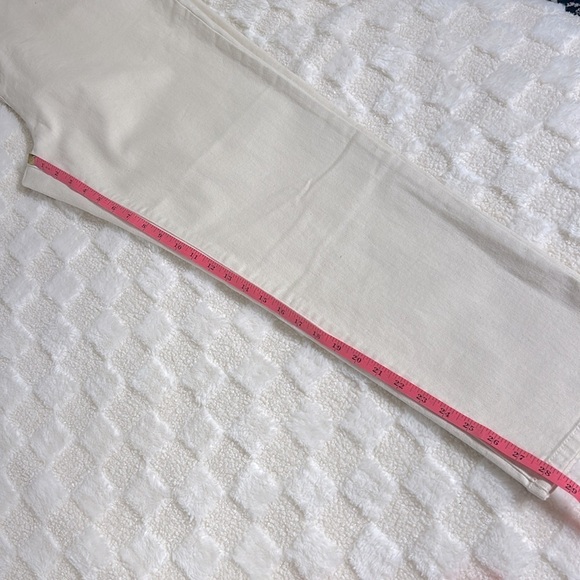 Talbots Womens High Waisted Flattering Ankle Crop Jeans Size 16 Cream Plus size - Picture 4 of 11